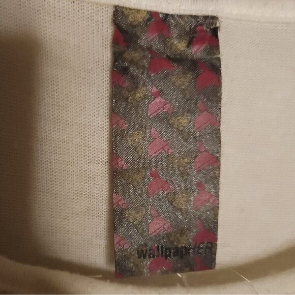 Wallpapher Womens Cropped Cream Short Sleeve Eyelash Sweater Medium - Picture 4 of 6